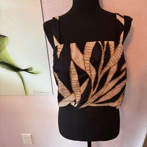 Linen Crop top shirt size large